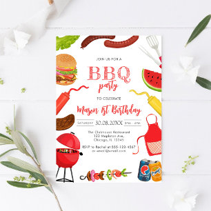 Invitation d'anniversaire BBQ pour enfants