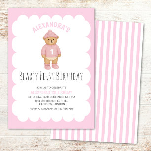 Invitation d'anniversaire Bear'y First Birthday de