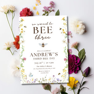 Invitation d'anniversaire Bee Three Floral Bee Par
