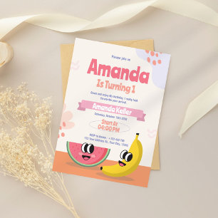 Invitation d'anniversaire Berry & Banana