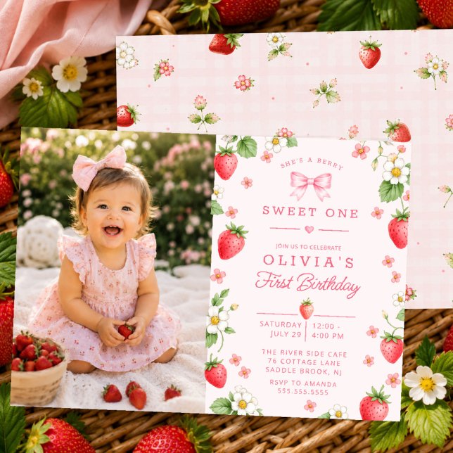 Invitation d'anniversaire Berry Sweet One (Créateur téléchargé)