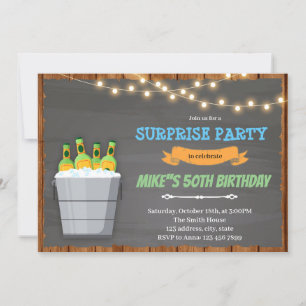 Invitation d'anniversaire bière à seau