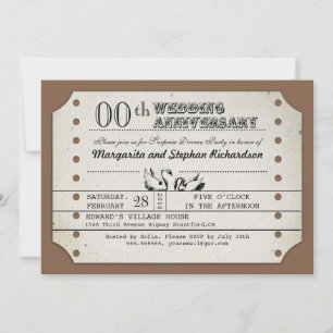 invitation d'anniversaire billet typographique vin