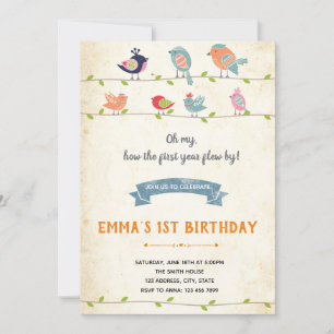 Invitation d'anniversaire Birdies