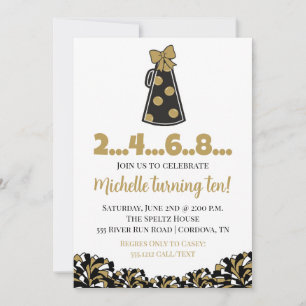 Invitation d'anniversaire Black and Gold