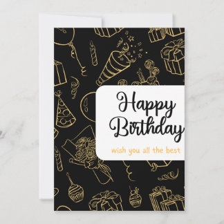 Invitation d'anniversaire Black & Gold