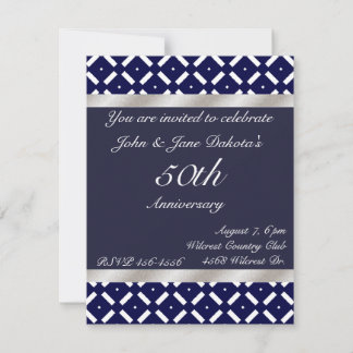 Invitation d'anniversaire bleu et argent