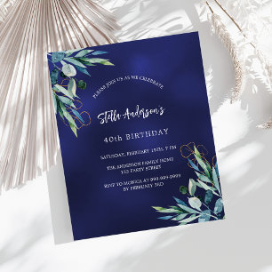 Invitation d'anniversaire bleu marine