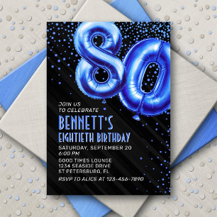 Invitation d'anniversaire bleu Mens