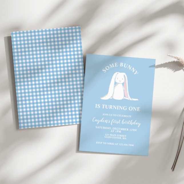 Invitation d'anniversaire bleu pour un premier ann (Créateur téléchargé)