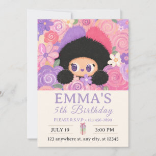 Invitation d'anniversaire Bloom Kitty Enfants fl