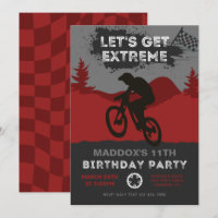 Invitation d'anniversaire BMX | Invitation à vélo