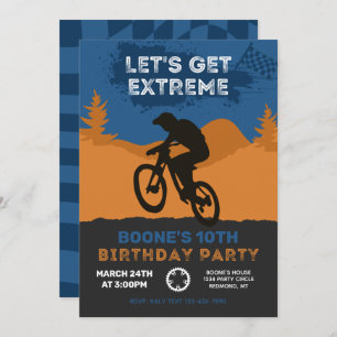 Invitation d'anniversaire BMX   Invitation à vélo