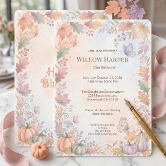 Invitation d'anniversaire Boho Automne