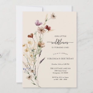 Invitation d'anniversaire Boho Wildflower