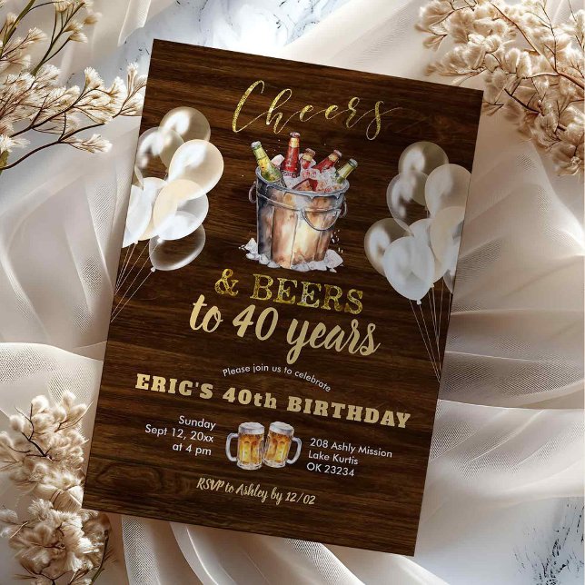 Invitation d'anniversaire Bois Rustique Acclamatio (Créateur téléchargé)