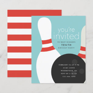 Invitation d'anniversaire Bowling