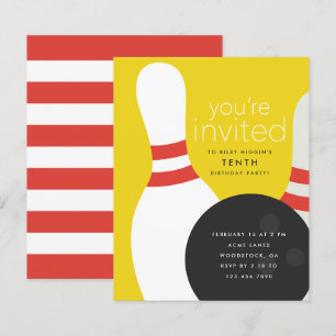 Invitation d'anniversaire Bowling