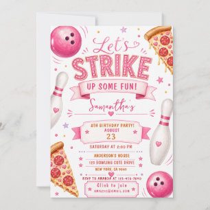 Invitation d'anniversaire Bowling Pizza