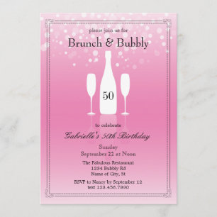 Invitation d'anniversaire Brunch et Bubbly