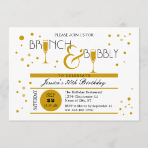 Invitation d'anniversaire Brunch et Bubbly