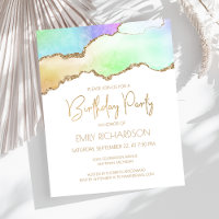 Invitation d'anniversaire Budget Arc-en-ciel Paste