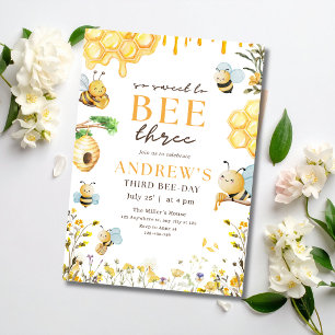 Invitation d'anniversaire Bumble Bee Trois pour le