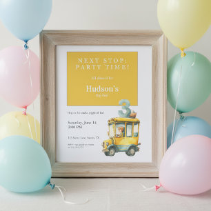 Invitation d'anniversaire Bus • Fête d'enfants