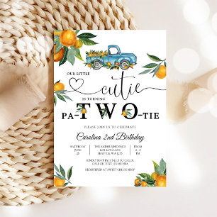 Invitation d'anniversaire Camion Bleu Orange