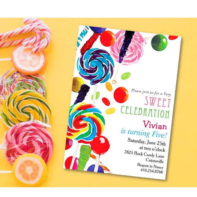 Invitation d'anniversaire Candyland de Sweet Shopp (Créateur téléchargé)