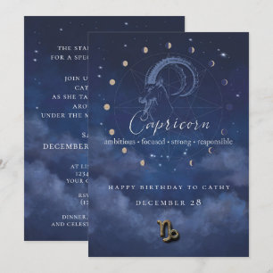 Invitation d'anniversaire Capricorne Zodiaque