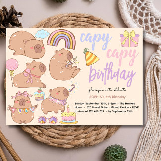 Invitation d'anniversaire capy capy