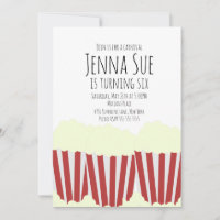 Invitation d'anniversaire Carnaval Popcorn de Cirq