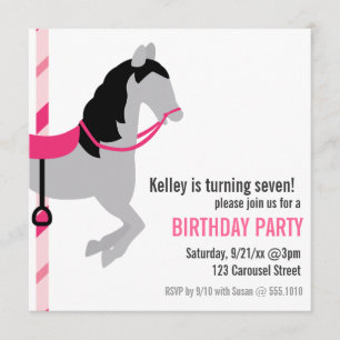 Invitation d'anniversaire carrousel