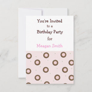 Invitation d'anniversaire Cercles Rose et Marron