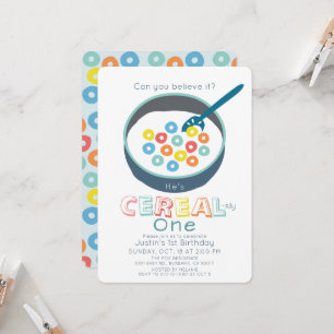 Invitation d'anniversaire Cereal-sly One Blue Cere