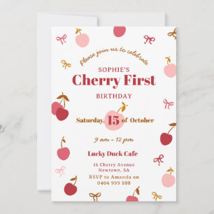 Invitation d'anniversaire cerise