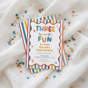 Invitation d'anniversaire chapeau 3ème Trois fois