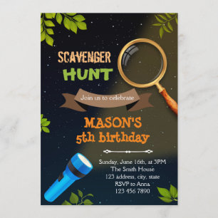 Invitation d'anniversaire chasse au trésor