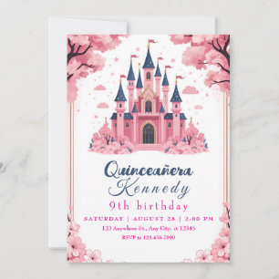 Invitation d'anniversaire Château de Princesse Ros