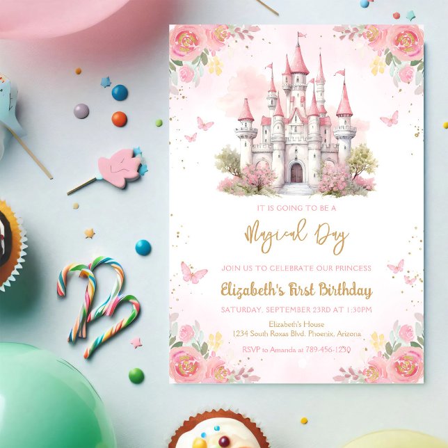 Invitation d'anniversaire Château Princesse (Créateur téléchargé)