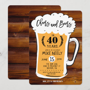 Invitation d'anniversaire Cheers and Beers pour to