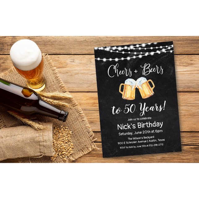 Invitation d'anniversaire Cheers and Beers pour to (Créateur téléchargé)