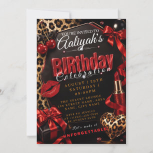 Invitation d'anniversaire Cheetah Cherries