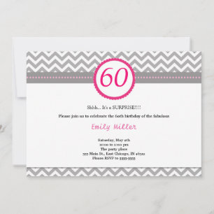 Invitation d'anniversaire Chevron Pink
