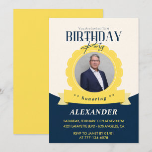 Invitation d'anniversaire chic 61e anniversaire Mo