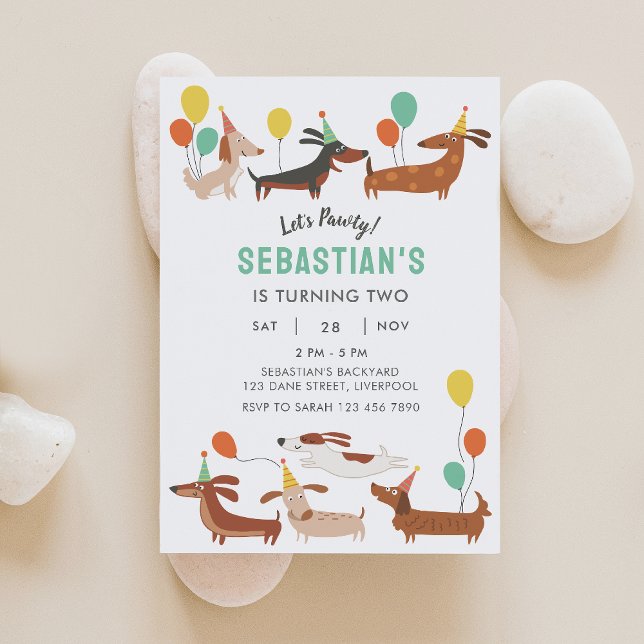 Invitation d'anniversaire Chien Faisons la Fête (Créateur téléchargé)