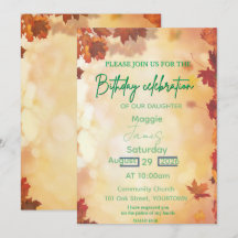 Invitation d'anniversaire chrétienne de la chute,
