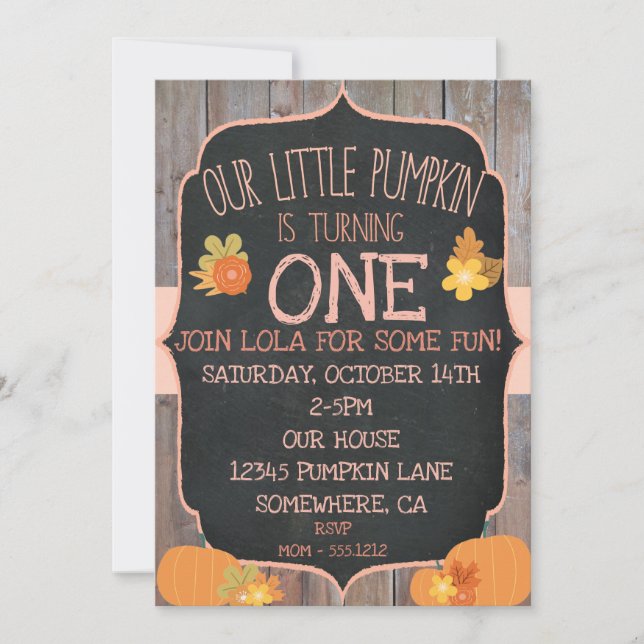 INVITATION D'ANNIVERSAIRE citrouille (Devant)