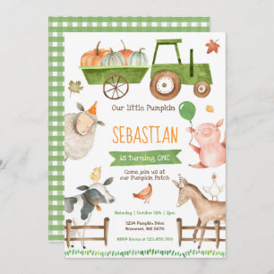 Invitation d'anniversaire Citrouille Farm Fall Far